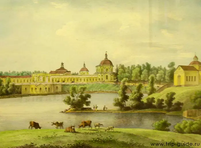 «Вид на Большой Ораниенбаумский дворец» рисунок А.Е. Мартынова, 1824