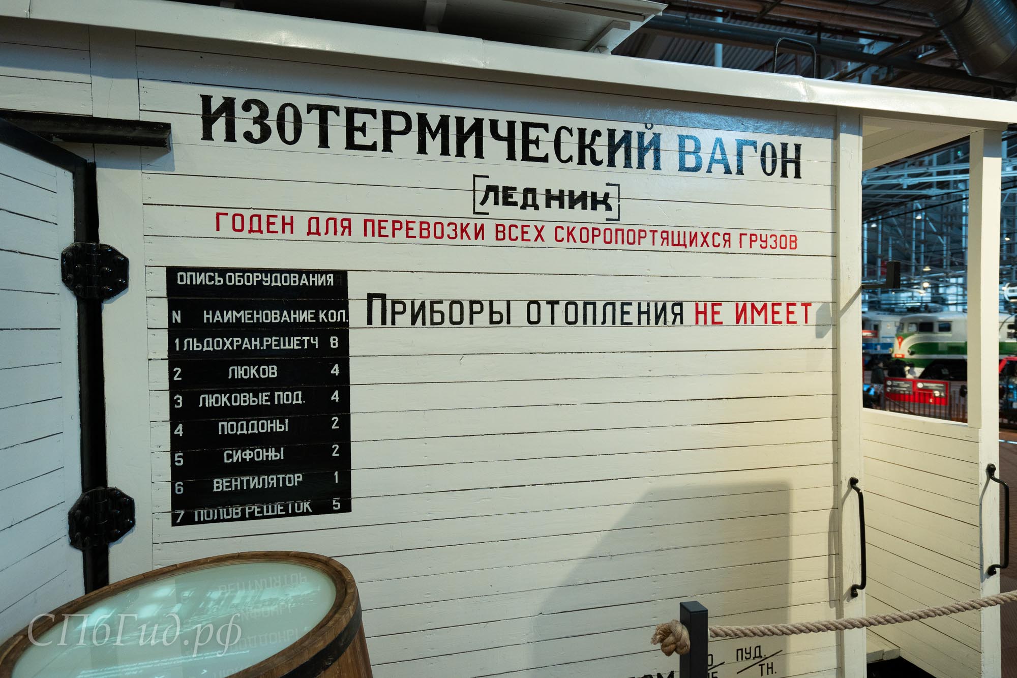 Изотермический вагон (ледник), Железнодорожный музей в Санкт-Петербурге