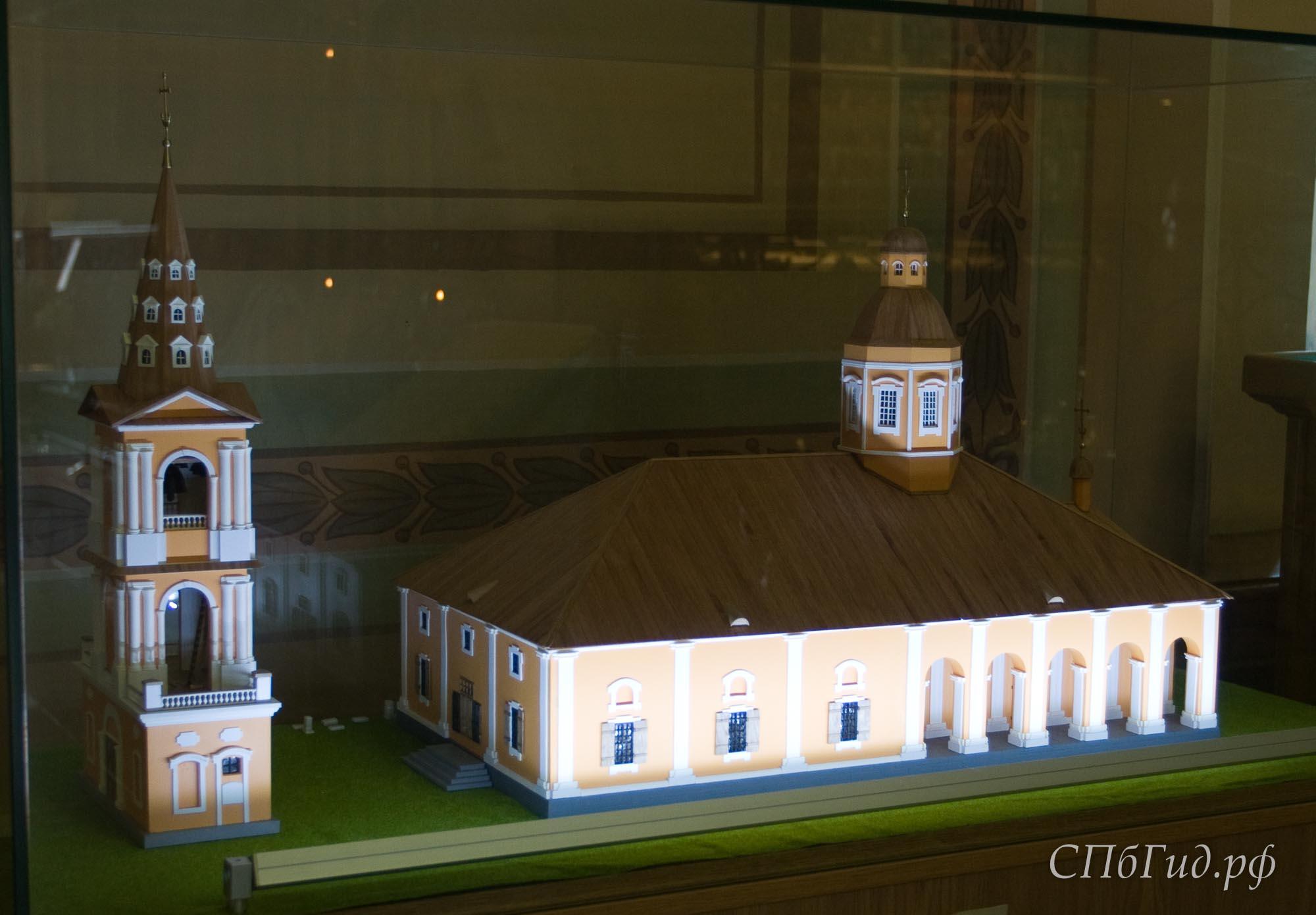 Макет каменного Сампсониевского храма, вид на 1740 г.